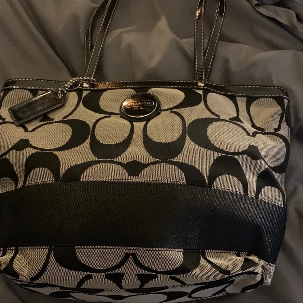 Black Coach Handbag - Picture 3 of 8